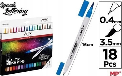 Picture of Teka Markery dwustronne pdzelkowe 18 kolorów