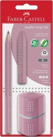 Picture of Teka Oówek + gumka + temperówka Grip róowy