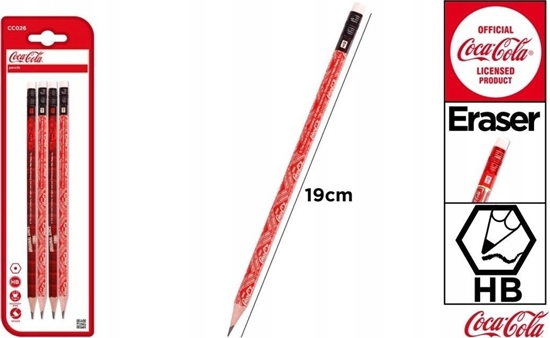 Picture of Teka Oówek HB z gumk± Coca-Cola 4szt