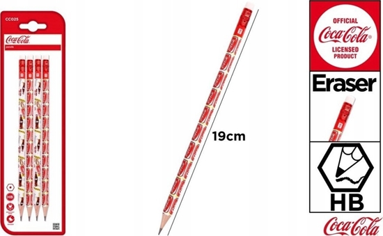 Picture of Teka Oówek HB z gumk± Coca-Cola 4szt