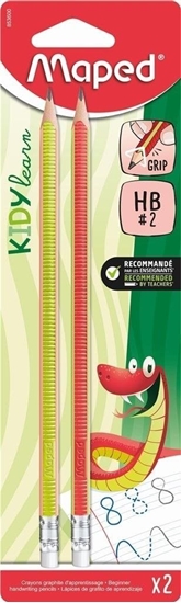 Picture of Teka Oówek z gumk± Kidy Learn Grip HB 2szt MAPED