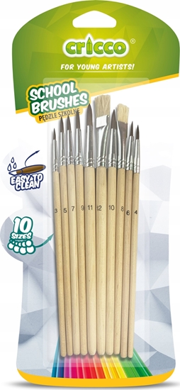 Picture of Teka Pdzelki szkolne drewniane 10szt CRICCO