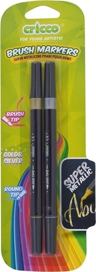 Picture of Teka Pisaki pdzelkowe metaliczne dwustronne 2 kolory