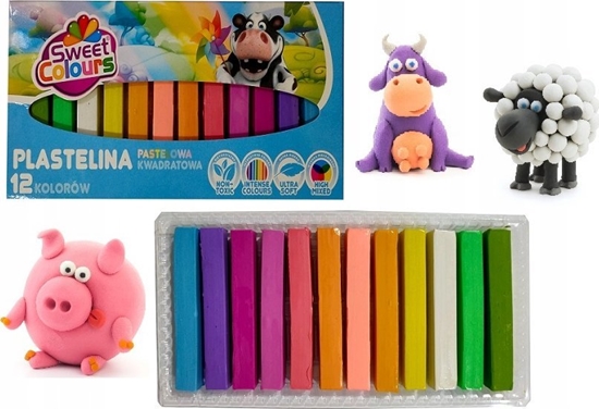 Picture of Teka Plastelina kwadratowa pastelowa 12 kolorów