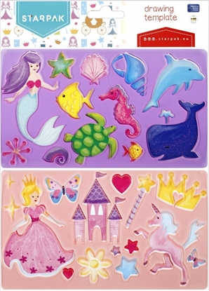 Picture of Teka Plastikowy szablon rysunkowy - ksiniczki 2szt