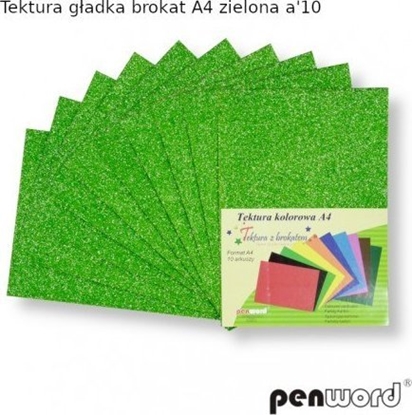 Изображение Teka Tektura A4 gadka brokat zielona 10szt