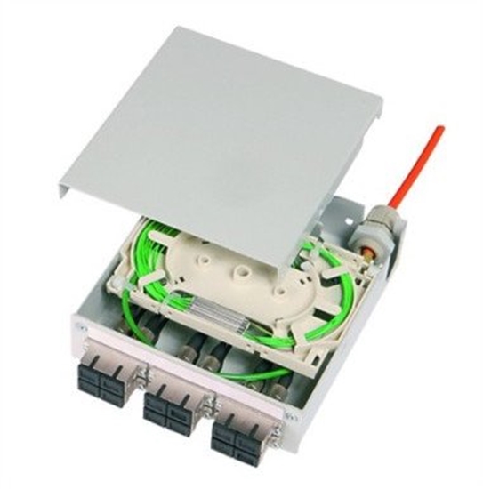 Picture of TELEGRTNER FO-Di DinR distr 6 LCD OM2 PT, pigtaile OM2, 12x G50/125 OM2, LC