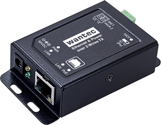 Изображение Terminal sieciowy Wantec wantec 2wIP 2-Draht Ethernet Adapter PoE - Schraubkl, 1 Port
