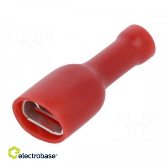 Изображение Terminal: flat; 6.3mm; 0.8mm; female; 0.5÷1.5mm2; crimped; red