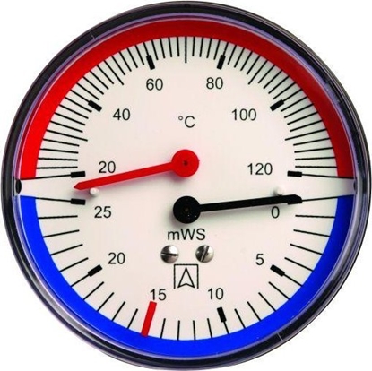 Изображение Termohydrometr TH 80, fi80 mm, 0÷40 mH2O, 20÷120°C, G1/4, ax, kl. 2,5A