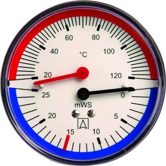 Изображение Termohydrometr TH 80, fi80 mm, 0÷40 mH2O, 20÷120°C, G1/4, ax, kl. 2,5A