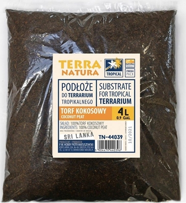 Изображение Terra Natura Podoe do terrarium, torf kokosowy 4L (kraj pochodzenia : Sri Lanka)