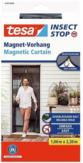 Изображение Tesa Fliegengitter Magnetvorhang 1,0x2,20m anthrazit 55394