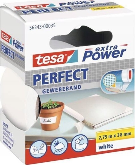 Изображение Tesa Gewebekleb. 2,75m x 38mm extra Power weiß Perfekt 56343