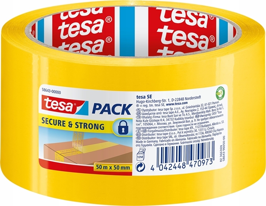 Изображение Tesa Packaging Tape 50m x 50mm Secure&Strong yellow 58643