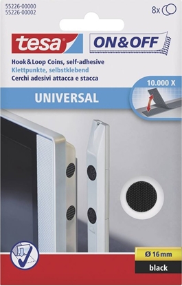 Picture of Tesa tesa ON&OFF Universal Klettpunkte schwarz 8 St. 16mm rund