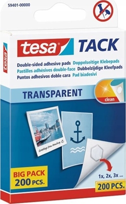 Picture of Tesa tesa adhesive pads TACK, 200pcs., reusable, transparent