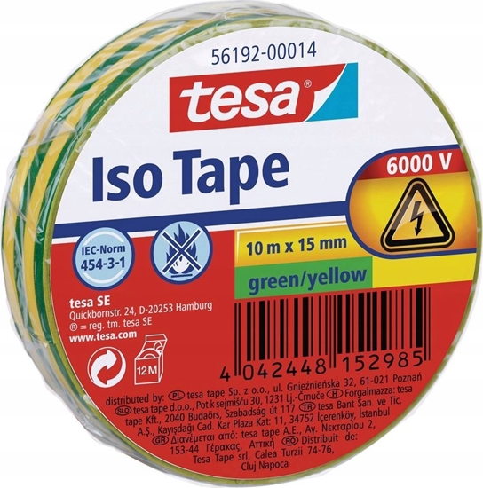 Picture of Tesa tesa Isolierband 10m 15mm grün/gelb