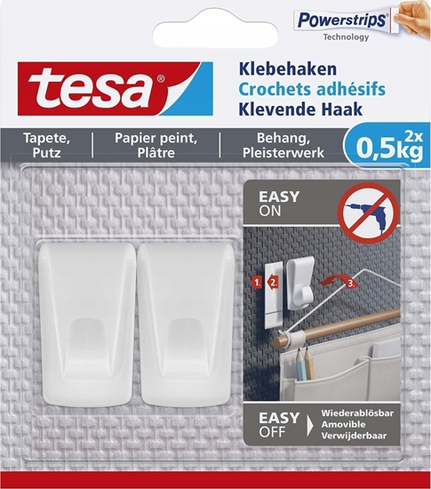Picture of Tesa tesa Klebehaken, 0,5 kg strukturierte Oberflächen
