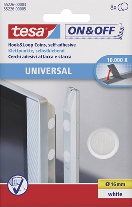 Picture of Tesa tesa ON&OFF Universal Klettpunkte weiß 8 St. 16mm rund