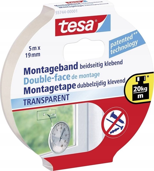 Picture of Tesa tesa Powerbond Montageband Transparent 5m 19mm