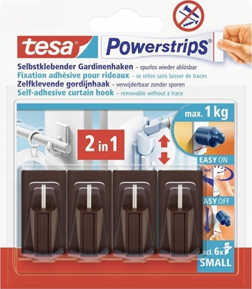 Attēls no Tesa tesa Powerstrips Vario-Gardinenhaken braun
