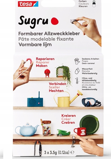 Picture of Tesa Klej modelujcy Sugru czarny/biay/szary, 3x3,5g