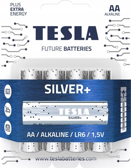 Picture of Tesla SILVER Alkaline baterie AA (LR06, tuková, blister) 4 ks