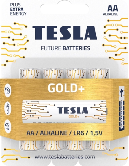 Picture of Tesla TESLA GOLD Alkaline baterie AA (LR06, tuková, blister) 4 ks