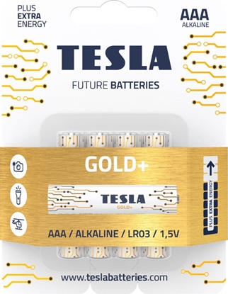 Picture of Tesla TESLA GOLD Alkaline baterie AAA (LR03, mikrotuková, blister) 4 ks