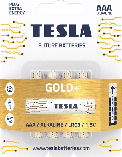 Picture of Tesla TESLA GOLD Alkaline baterie AAA (LR03, mikrotuková, blister) 4 ks
