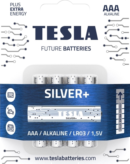 Picture of Tesla TESLA SILVER Alkaline baterie AAA (LR03, mikrotuková, blister) 4 ks