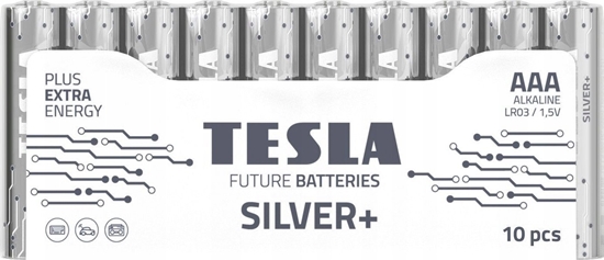 Picture of Tesla TESLA SILVER Alkaline baterie AAA (LR03, mikrotuková, shrink) 10 ks