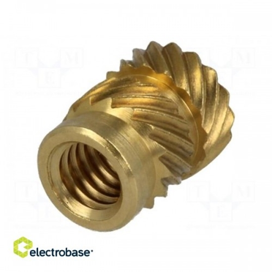 Picture of Threaded insert; brass; without coating; M4; BN: 1052; L: 8.2mm