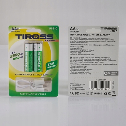 Picture of TIROSS RECHARGEABLE BATTERY R6 AA 2pcs