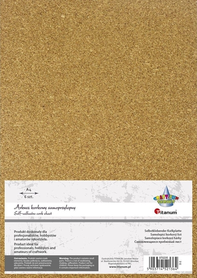 Picture of Titanum Arkusze samoprzylepne korkowe 6 szt A4 Titanum