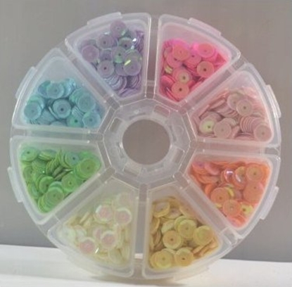 Attēls no Titanum Cekiny 8 kolorów pastelowych 6mm 40g