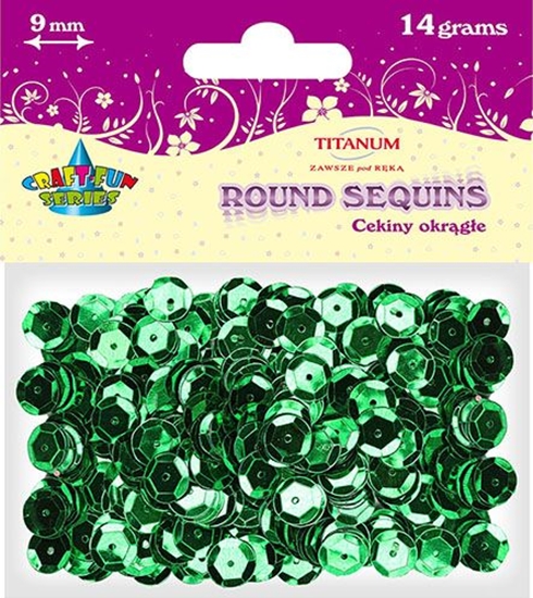 Picture of Titanum Cekiny okrge zielone metaliczne 9mm 14g.(Cm9gr)