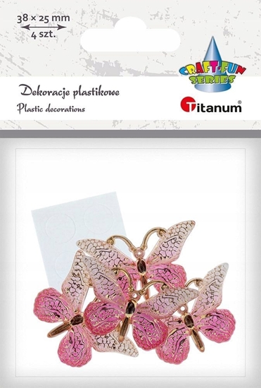 Изображение Titanum Dekoracje samoprzylepne motyle 38x23mm 4szt