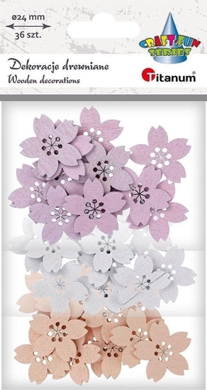 Изображение Titanum Drewniane kwiaty mix kolorów 36szt