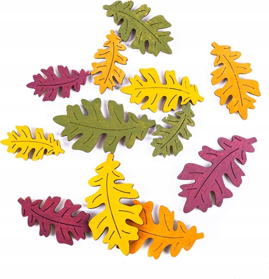 Picture of Titanum Drewniane li¶cie dbu 4 kolory 12szt