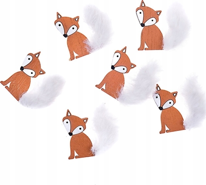 Picture of Titanum Drewniane liski z futerkiem samoprzylepne 6szt