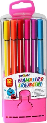 Изображение Titanum Flamastry trójktne FUN&JOY 12 kolorów etui Titanum