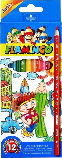 Picture of Titanum Kredki oówkowe Junior szecioktne 12 kolorów Flamingo 185332