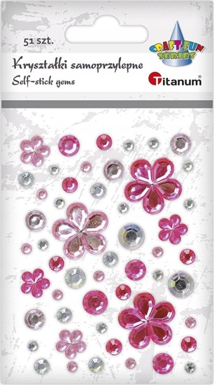 Изображение Titanum Krysztaki samoprzylepne kwiaty mix 53szt