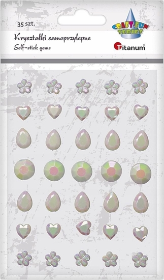 Picture of Titanum Krysztaki samoprzylepne perowe mix 35szt