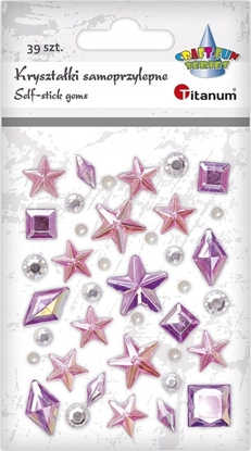 Picture of Titanum Krysztaki samoprzylepne ró fiolet mix 39szt