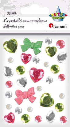Picture of Titanum Krysztaki samoprzylepne zielony róowy mix 33szt