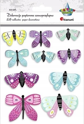 Изображение Titanum Motyle papierowe samoprzylepne mix 10szt