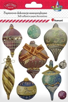 Изображение Titanum Naklejki papierowe 3D bombki retro mix 9szt